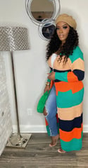 $25 Autumn Winter Knitted Stripe Cardigan Sweater