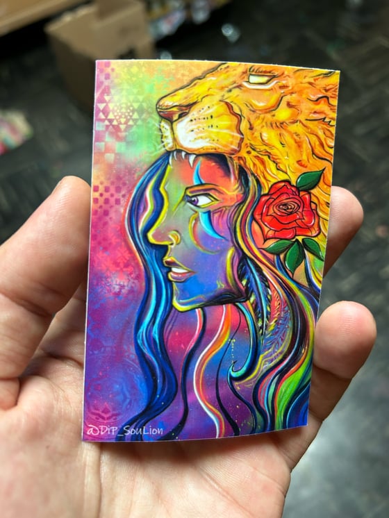 Image of Lion goddess sticker 