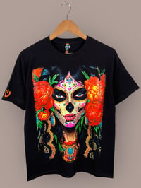 Image 1 of Modern Sugar Skull Art t-shirt (Medium)