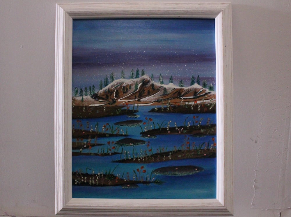 Image of Winter Paradise 16x20 Framed Original Canvas 1/1