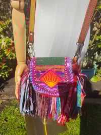 Image 2 of FRILL MINI body cross Sari bag with ruffles - detachable strap -sunset 1