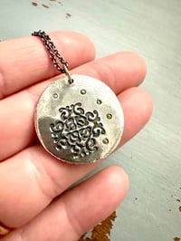 Image 8 of green sapphire pendant with handwritten quote