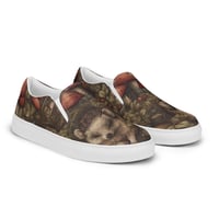 Image 2 of Boho Nature Cottagecore Inspired Hedgehogs Among Mushrooms Women’s slip-on canvas shoes