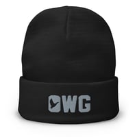 Image 1 of OWG - Grey Branded Embroidered Black Beanie
