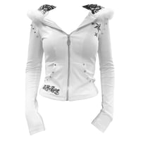 Image 1 of white starkissed hoodie *black*