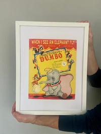 Image 4 of Dumbo c1941, framed vintage sheet music of 'When I See An Elephant Fly'