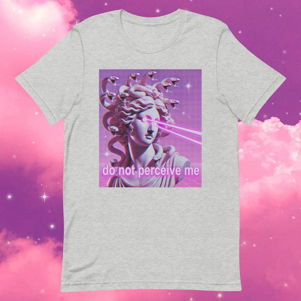 Image of “do not perceive me” medusa vaporwave aesthetic unisex t-shirt