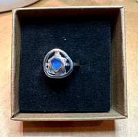 Image 3 of Blue seaglass ring, size J