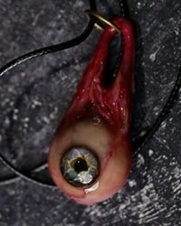 Image 8 of Optic Nerve-glow in the dark eye pendant with “eye shine” pupil