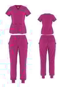 Image 4 of RIB PANEL JOGGER SET-BERRY