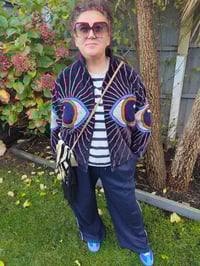 Image 3 of Wanderlust - Velvet evil eye protection jacket - Navy blue 6-14 uk