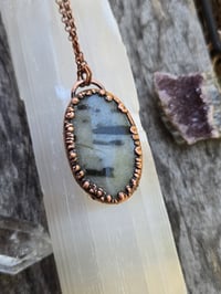 Image 1 of Electroformed green tourmaline in quartz necklace 04