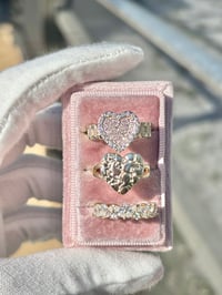 Image 2 of Gold Plated women’s (3 piece heart ring set)