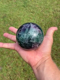 Image 9 of Rainbow Fluorite Crystal sphere #1809