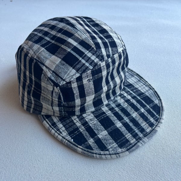 Image of Indigo Check Outdoor caps 002