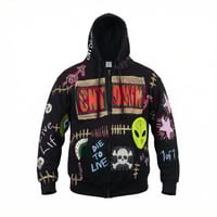 Image 1 of Black Cntdwn Graffiti Zip-Up