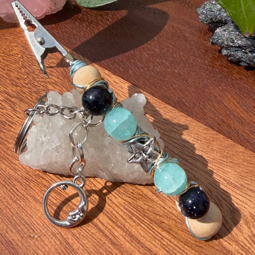 Image of stargazing clip keychain 
