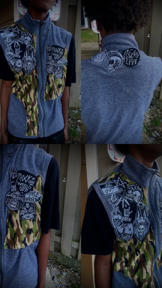 Image of Size:Medium1/1 Grey&Camo patched Vest