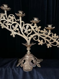 Image 3 of Grand et magnifique candélabre rampe d’autel à 6 feux! en laiton, fin XIXeme siècle