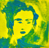 Blue-yellow Portrait No3. - Acrylic On Canvas, cc 15x15 cm