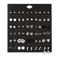 30 pairs of  stud earrings with dark gray rose 