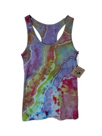 Image 2 of S Ladies Racerback Tank in Euphoria Geode Ice Dye