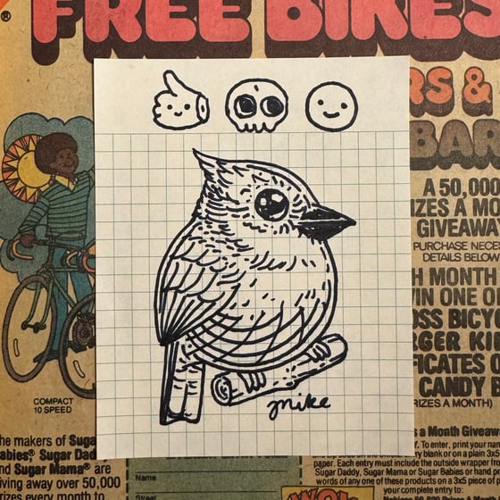 Image of Fat Bird Sharpie Sketch #260