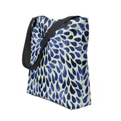 Image of blue abstract swirl drops Tote bag