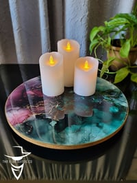 Image 2 of 15" Epoxy Resin Art Lazy Susan Turntable 'The Eight of Cups'