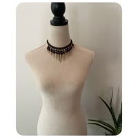 Image 3 of The Empress Necklace - Pastel Hair Quartz and Dark Brown Leather