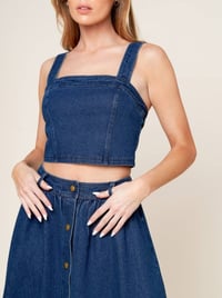 Image 2 of denim tank top