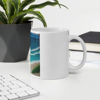 Image 4 of White glossy mug with beachy print 