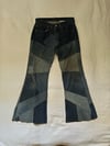 early 1970s patchwork denim Levi's flares