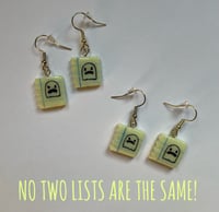 Image 4 of Glow in the Dark Shopping List Polymer Clay Earrings