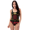 BossFitted Black and Res One-Piece Swimsuit