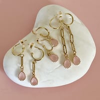 Image 1 of Pink Glass Teardrops - 3 Lengths