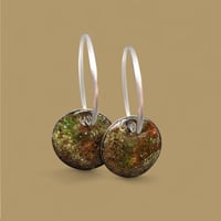Image 2 of Sterling Silver, Rusty Moss Landscape Earrings 