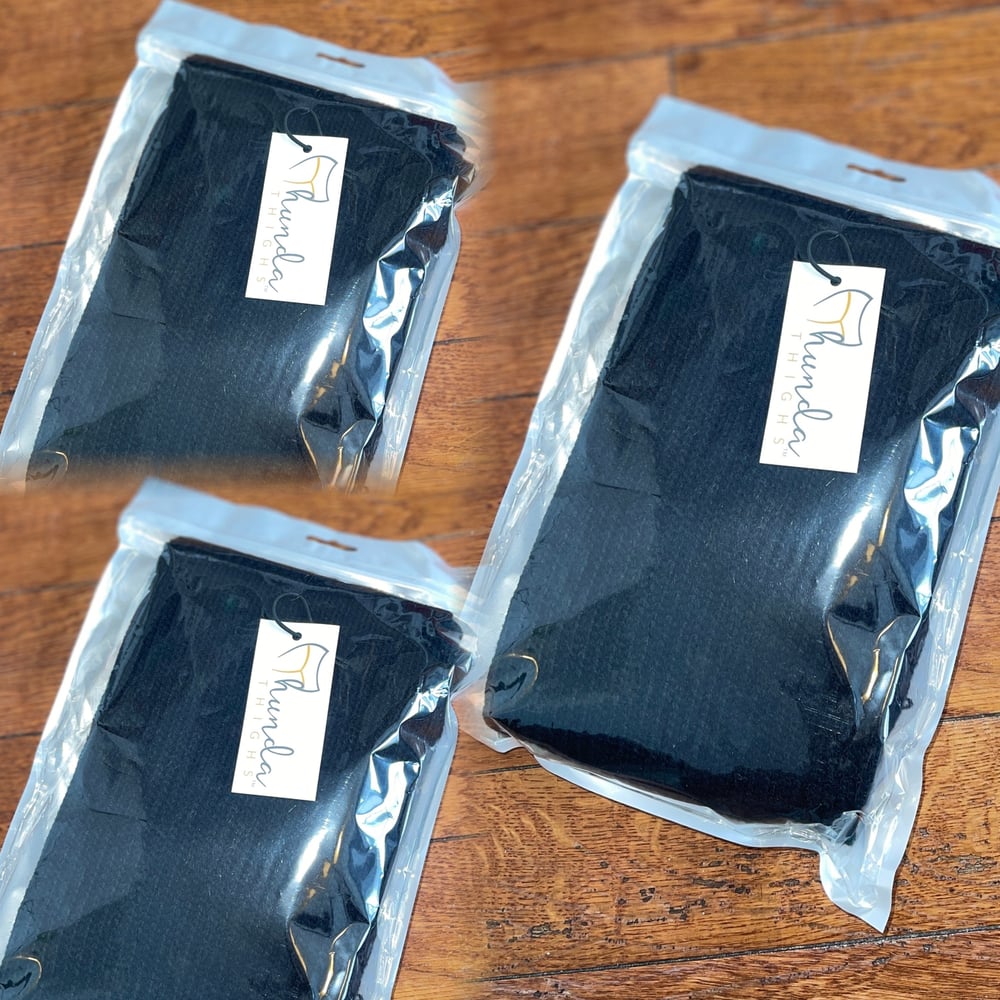 Image of Classic Black Thigh Socks