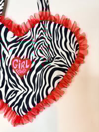 Image 2 of Girl Power Heart Bag – Zebra & Red Ruffle Edition 🦓 ❤️