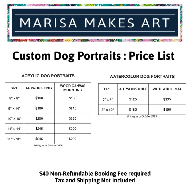 Custom Dog Portrait - Booking Fee for Jackie Berumen