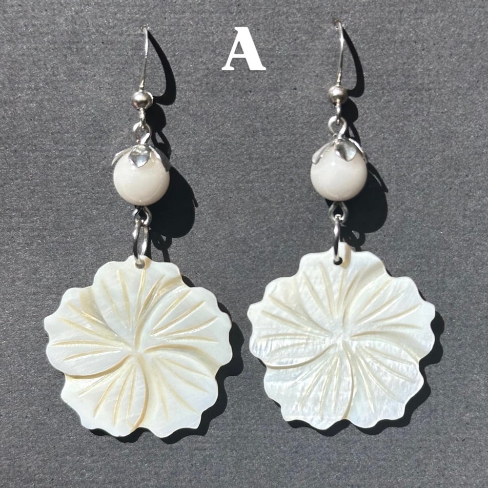 Image of floral shell earrings