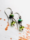 peridot and turquoise dangle earrings