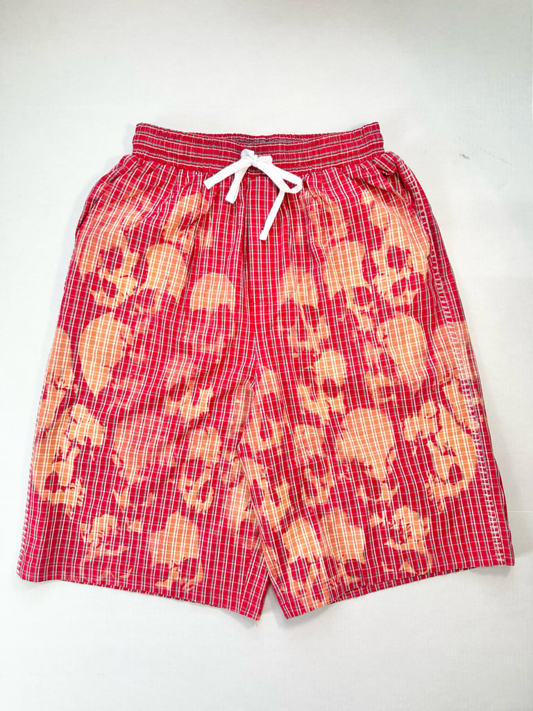 Red plaid skull shorts