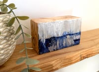 Image 1 of Tiny Silver Fence Landscape on wooden block