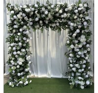 Image 2 of flower backdrop  Green and white  For rent only. 