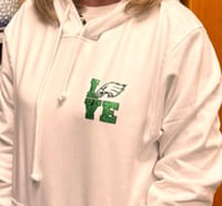 Image 2 of White hoodie with eagles logo 