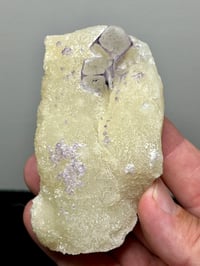 Image 3 of QR Code Fluorite On Druzy Quartz Matrix Specimen | Guizhou China #2821