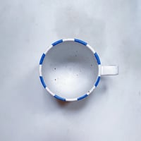 Image 3 of PREORDER // Circus cup with handle - Blue & white