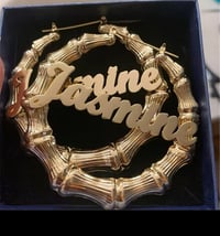 Image 2 of Custom Bamboo Hoop Earrings 
