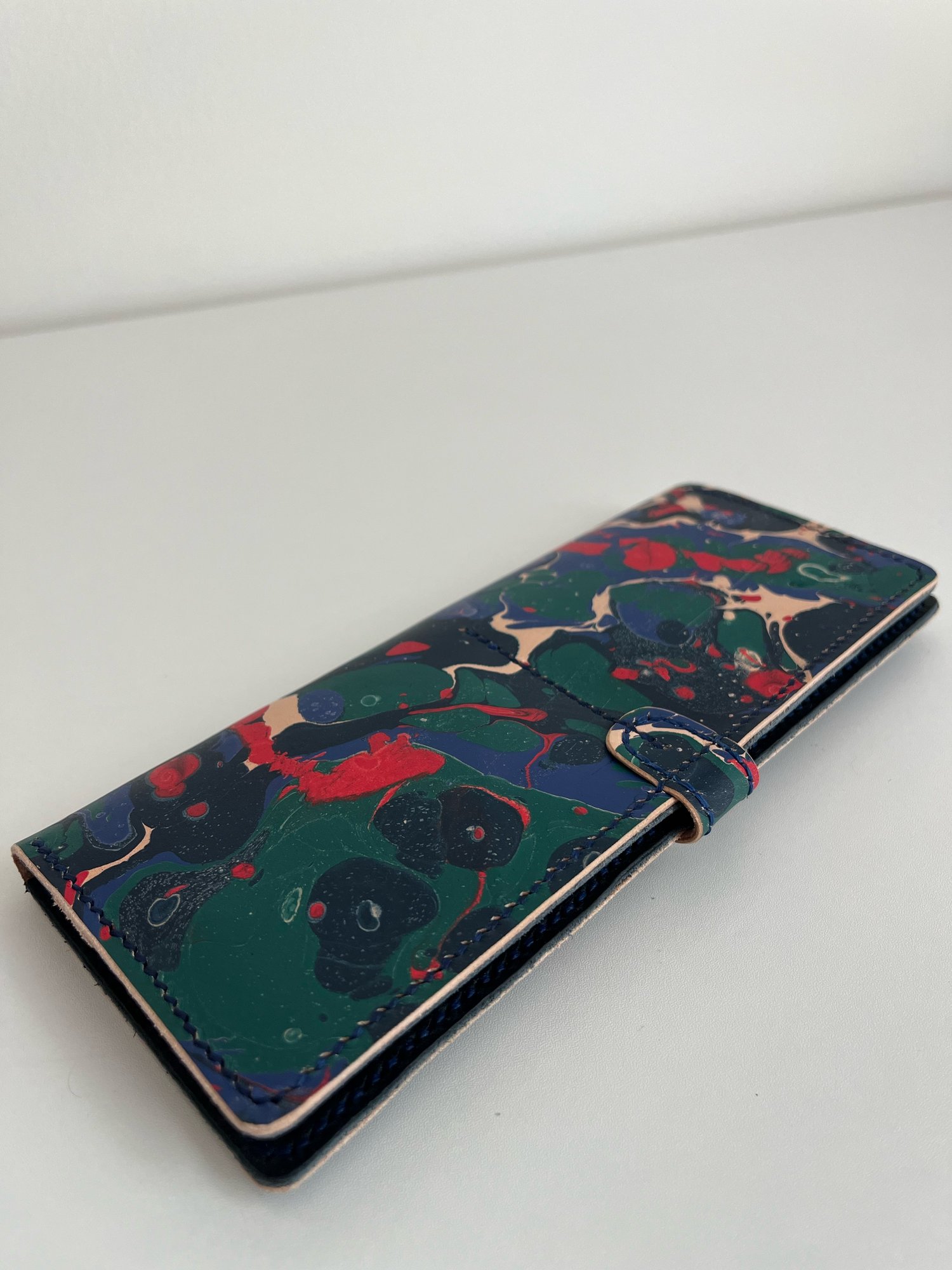 Image of Red/Blue/Green Marbled Long Wallet